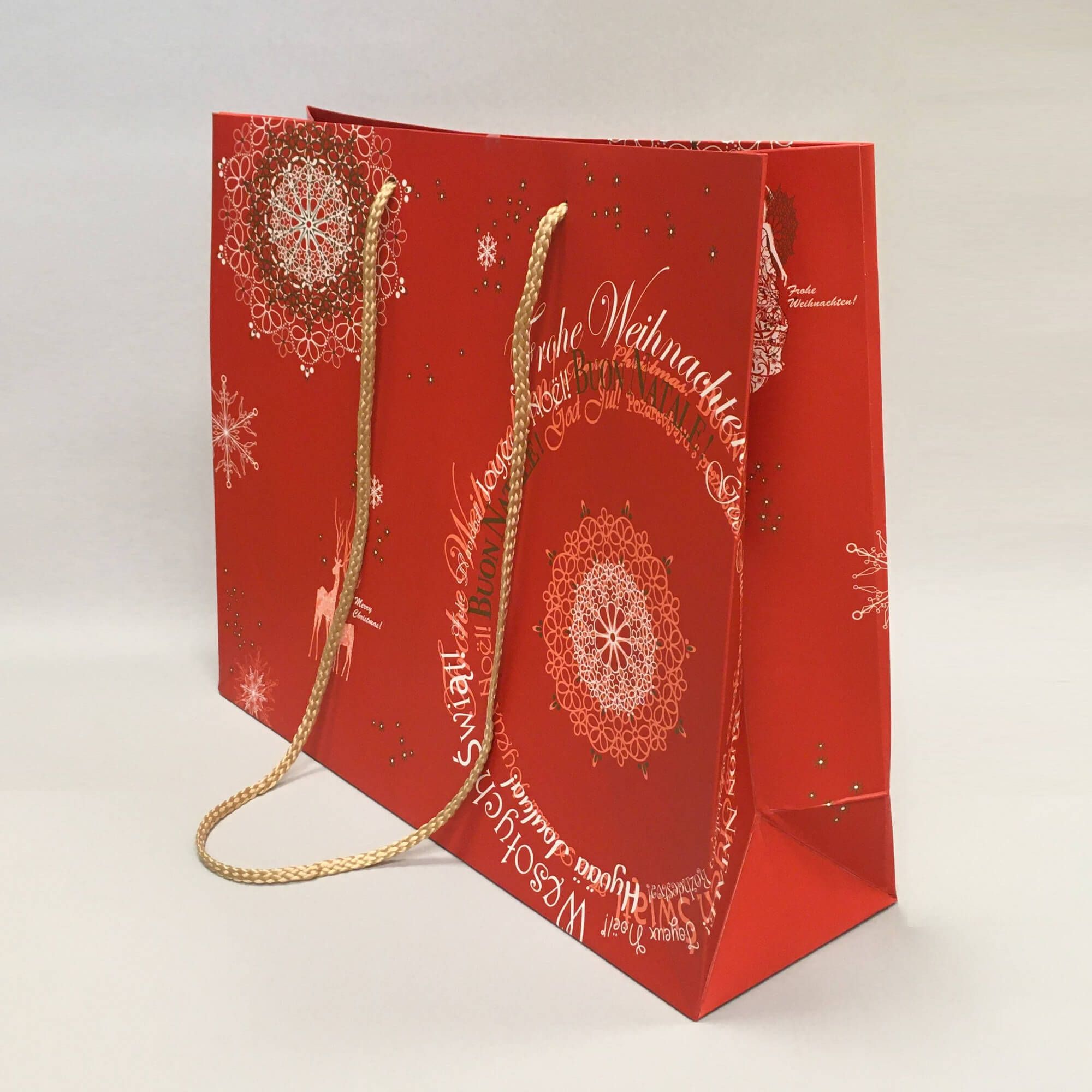 Red Paper Gift Bag Christmas Fantasy With Rope Handles 400 120x320mm
