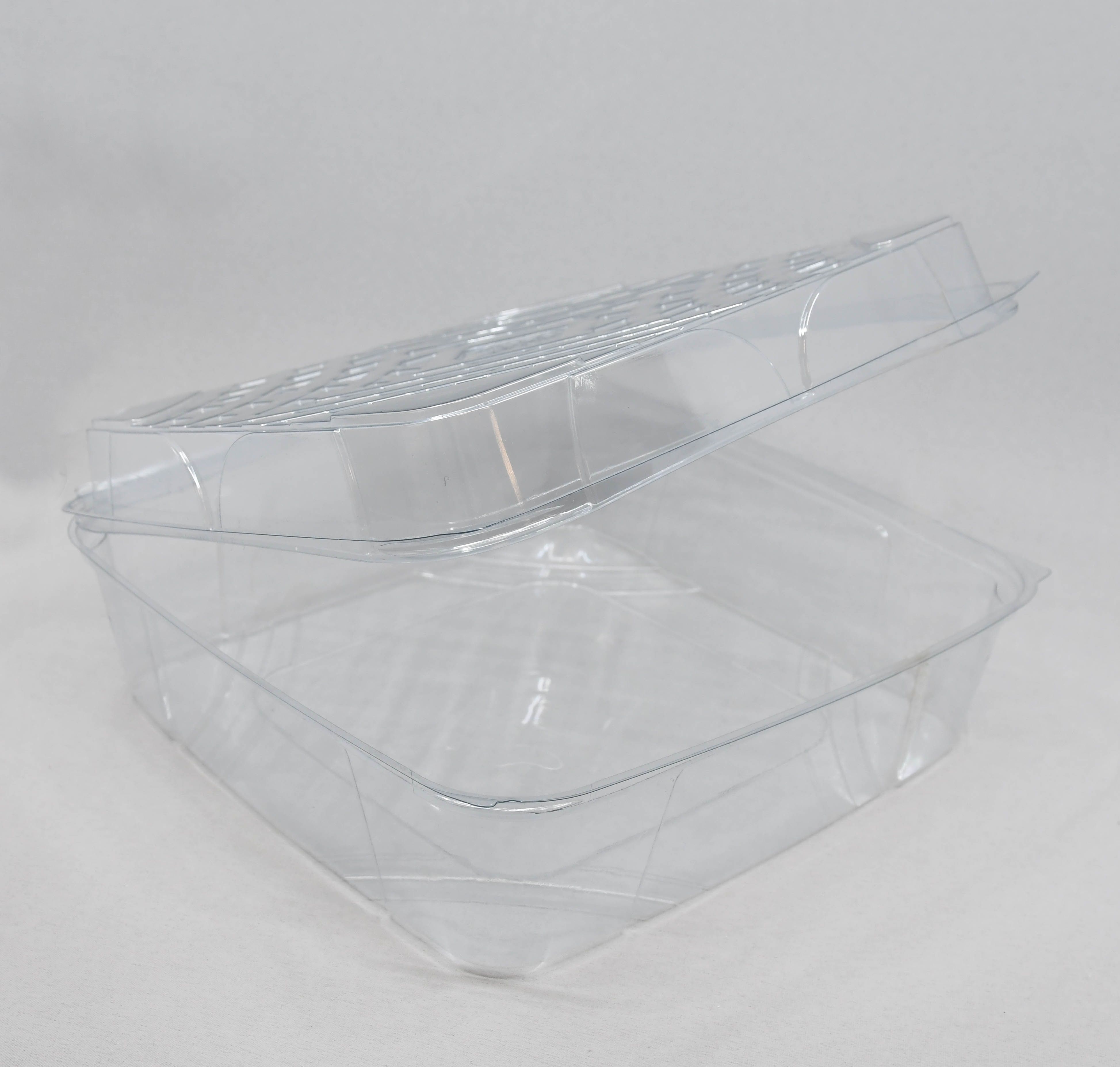 Pactiv APET Plastic Premium 1/8 Sheet Rectangle Cake Container Black/Clear  - 50/Pack-SPLYCO