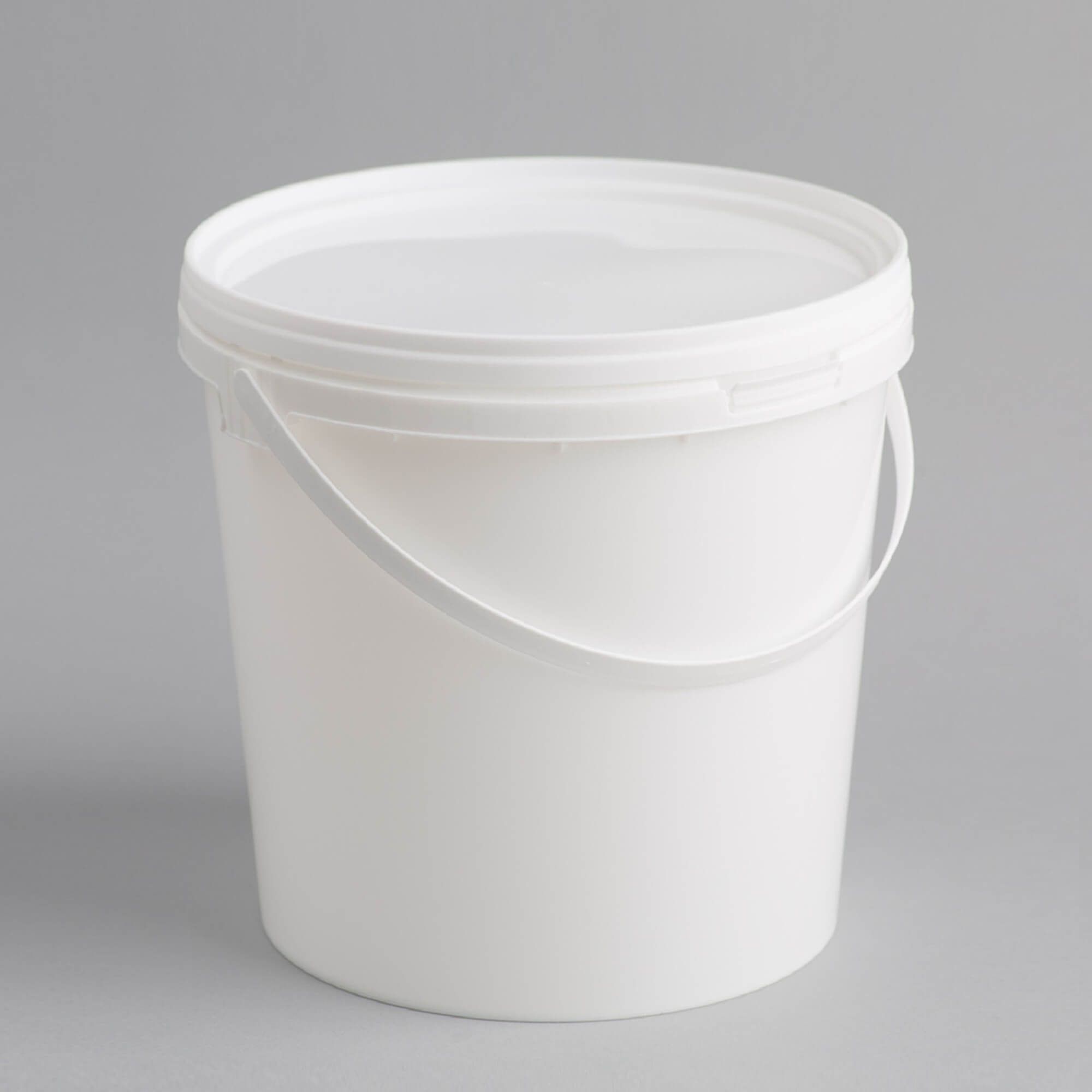 White plastic bucket with handle and lid 2l, PP, 145set/box