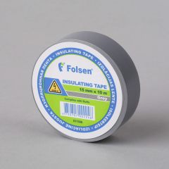 Isoleerteip 15mmx10m, 120µm, hall, PVC