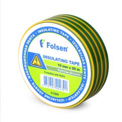 Insulating tape 19mmx20m, 120µm, yellow/green, PVC