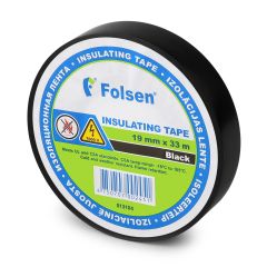 Insulating tape -18°C +105°C, 19mmx33m, 120µm, black, PVC