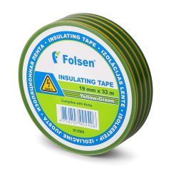 Insulating tape 19mmx33m, 120µm, yellow/green, PVC
