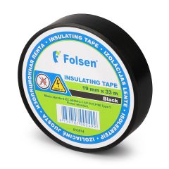 Insulating tape, flame retardant, 19mmx33m, 120µm, black, PVC