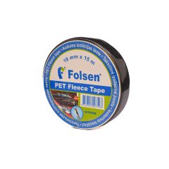 Isoleerteip riidest 19mm x15m must, PET fleece+akrüül