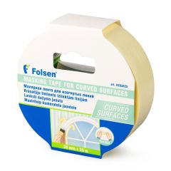 Masking tape curved surfaces 38mmx25m, yellow, paper