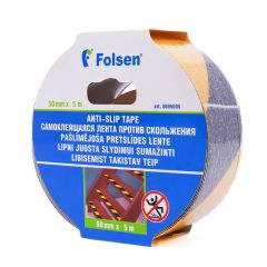 Libisemist takistav teip  50mmx5m, must/kollane, PVC