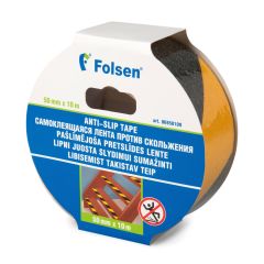 Лента против скольжения 50мx10мм, желтая/черная, PVC