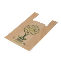 Non-woven kott PP "Recycle me" 350+200x550mm, 40gsm, 20tk