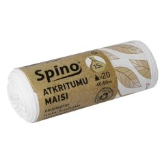 Пакеты для мусора Spino,15л, белые,HD, 20шт/рулон