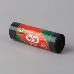 Пакеты для мусора Spino 600x860мм 60л, 33µm черные LDPE, 10шт/рулон