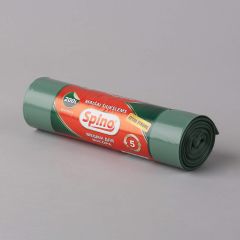 Prügikott SpinoExtra 200l, 820x1250mm, 55µm LDPE roheline-must, rullis 5tk