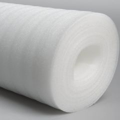 PE-foam underlayment 1200mmx300m, thicness 0,8mm, white
