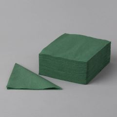 Бумажные салфетки 330x330мм зеленые, однослойные, 400шт/упак. 