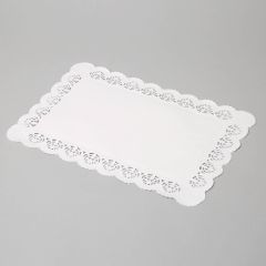 White paper square lace doily 200x400mm, 100pcs/pack