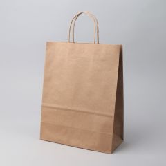 Brown paper bag with twist handle 220+100x280mm, 10pcs/pack