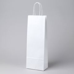 Spiraalsangaga valge paberkott pudelile 140+80x390mm, pakis 10tk