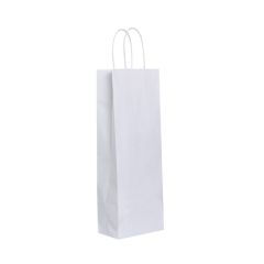 Spiraalsangaga valge paberkott pudelile 140+80x390mm, pakis 10tk