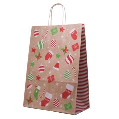 Пакет бумажный с кручеными ручками "Christmas tree", 220x100x310мм