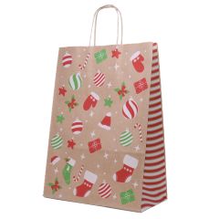 Пакет бумажный с кручеными ручками "Christmas tree", 260x120x350мм