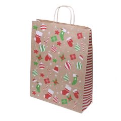 Пакет бумажный с кручеными ручками "Christmas tree", 320x120x410мм