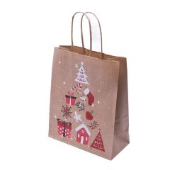 Пакет бумажный с кручеными ручками "Christmas joy" 320x120x410мм