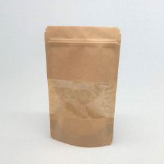 Doypack ziplock paberkott PE aknaga 500ml, 130x225+70xmm, pruun, pakis 100tk