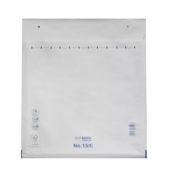 Bubble envelope nr.15, 242x275+50mm, white, paper/PE