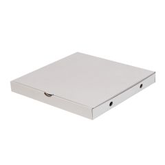 White cardboard pizza box 400x400x45mm, 50pcs/pack, brown/white