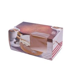 Cake box with PP window 185x105x85mm,"Vastlakukkel", 50pcs/pack
