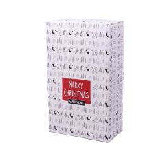 White cardboard cake box Merry Christmas 210x125x70mm, 5tk/pack