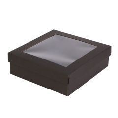 Karp mikrolainepapp must, kaas aknaga, 245x245x80mm