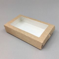 Kartongist karp sahtli ja PP aknaga 200х120х40mm, pruun, pakis 50tk