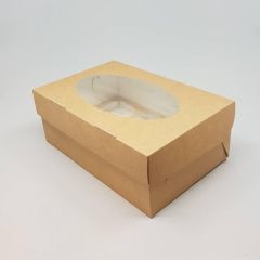 Kartongist 6 muffini karp PP aknaga 250x170x100mm, pakis 25tk