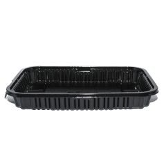 Cake container base, black, 145x105mm, rPET, 390psc