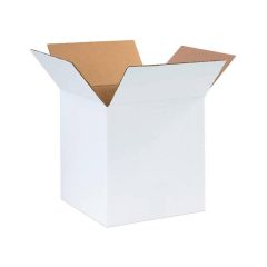 Cardboard box 374x259x406mm, white/brown