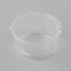 Ribbed round deli container 250ml, ø 101mm, H50mm, transp, PP, 100pcs/pack