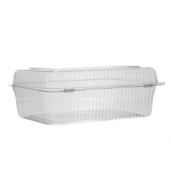 With lid clear bar cake container K80NC, 265x193x99mm, PET, 50pcs/pack