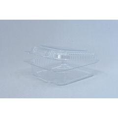 With lid clear square cake container K-25P, 130x54mm, rPET, 500pcs/box