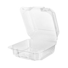 With lid clear square cake container K-25P, 130x54mm, rPET, 500pcs/box
