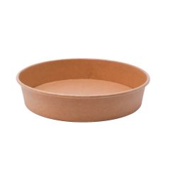 Cardboard salad box 850ml, Ø184mm, kraft/PE, 50pcs