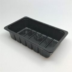Black hot food container M4 2000ml, 265x165x65mm, PP, 144pcs/box