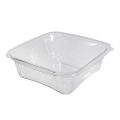 Salad container 180x180x61mm, 1000ml, transparent PET, 396pcs/box