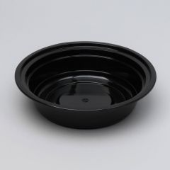 Ümar toidukarp 700ml, ø184mm, must PP, pakis 50tk