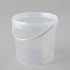 Transparent plastic bucket with handle and lid 2l, PP, 140set/box