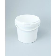  Plastic bucket 1 L white, with handle, 400 pcs per pack.