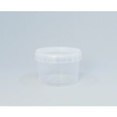 Transparent round plastic deli container with lid 0,28l, PP, 432set/box