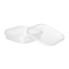Квадратные контейнеры 200мл с крышкой, прозрачные, PP, 390шт