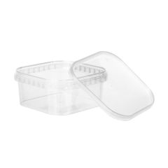 Квадратные контейнеры 500мл с крышкой, прозрачные, PP, 390шт