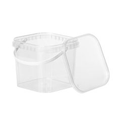 Пластиковое ведро с крышкой, квадратное, PP, 1000 мл, 250шт